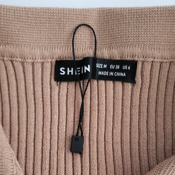 SHEIN BASICS Collared Rib-knit Top - Picture 2 of 3
